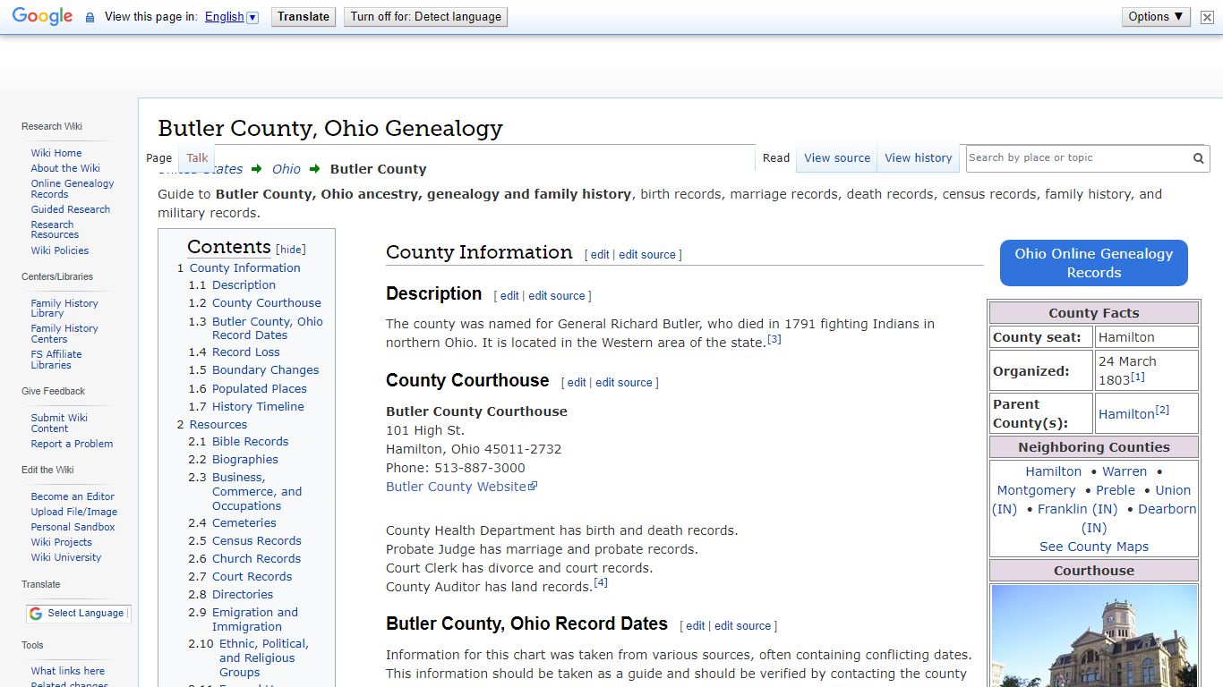 Butler County, Ohio Genealogy • FamilySearch